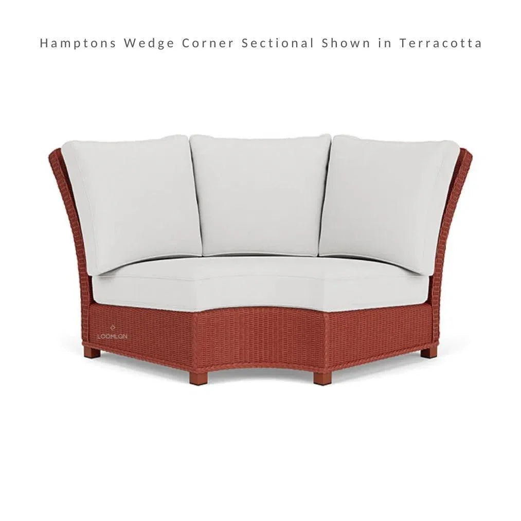 Hamptons Outdoor Wicker Sectional Sofa with Lounge Chair Set