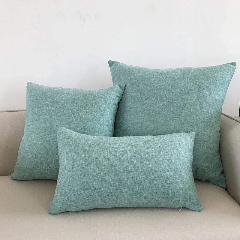 DecorBites™ Ivory Sofa Cushion Cover Solid Basic 30x50cm - 60x60cm