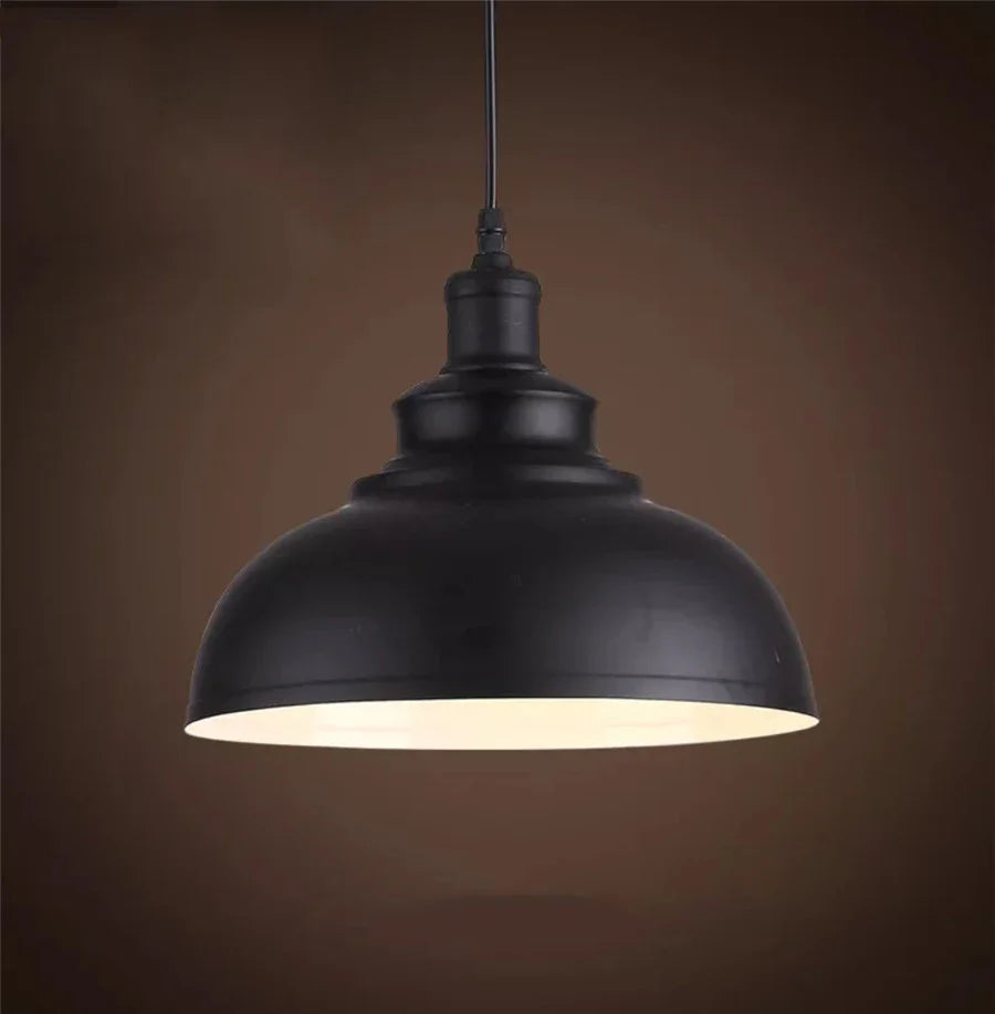 American Barn Pendant Light Vintage Iron Hanging Lamp for Kitchen Living Room Decor