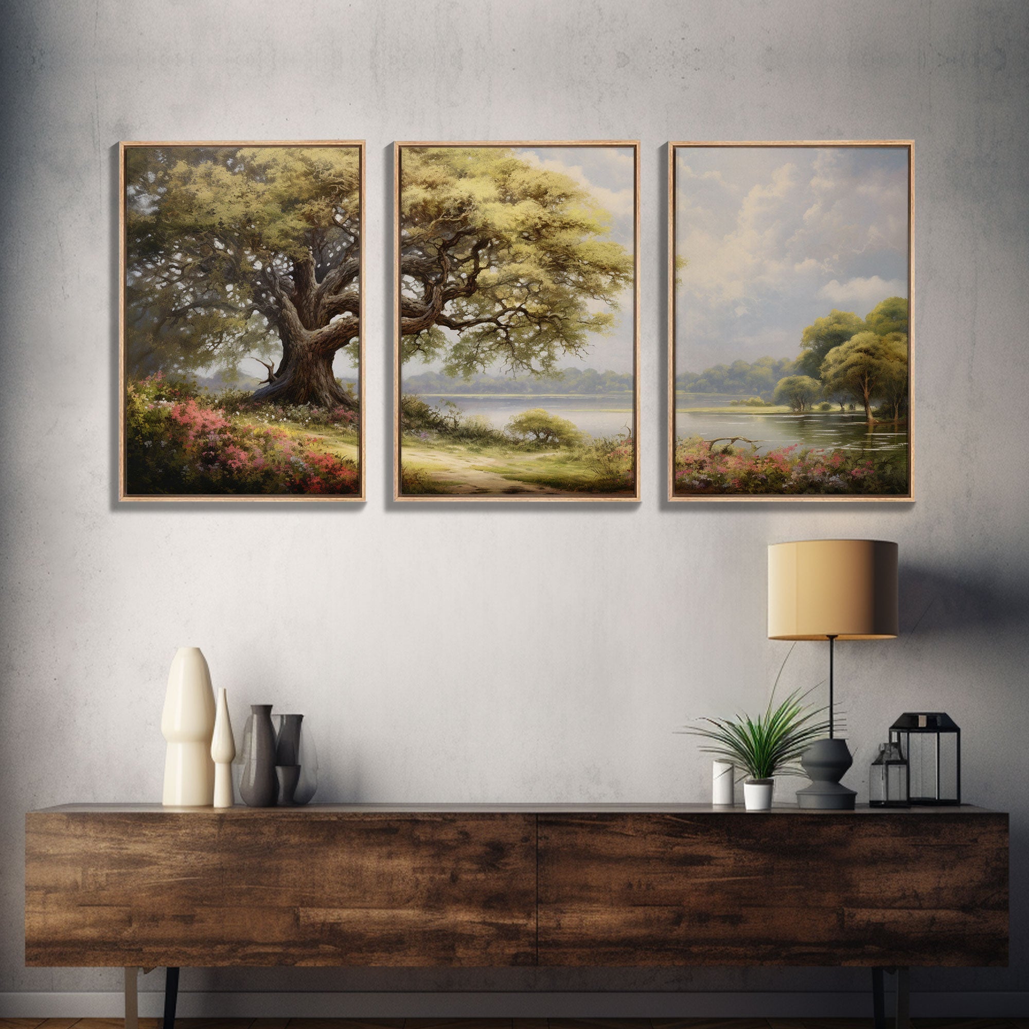 Lake Wall Art, Landscape Wall Print, Nature Print, Canvas Print, Wall Art, 3 Piece Wall Art, Nature Lover Gift, Family Room Art, Wall Decor