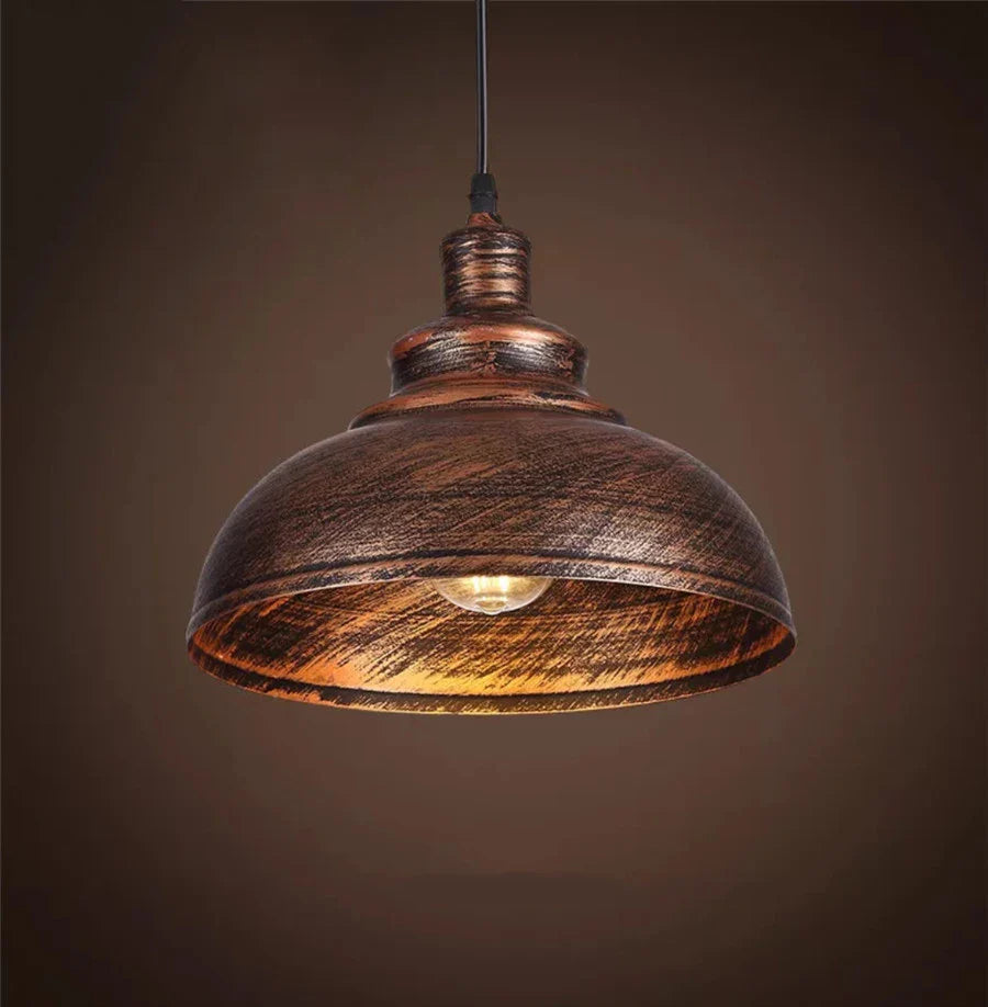 American Barn Pendant Light Vintage Iron Hanging Lamp for Kitchen Living Room Decor