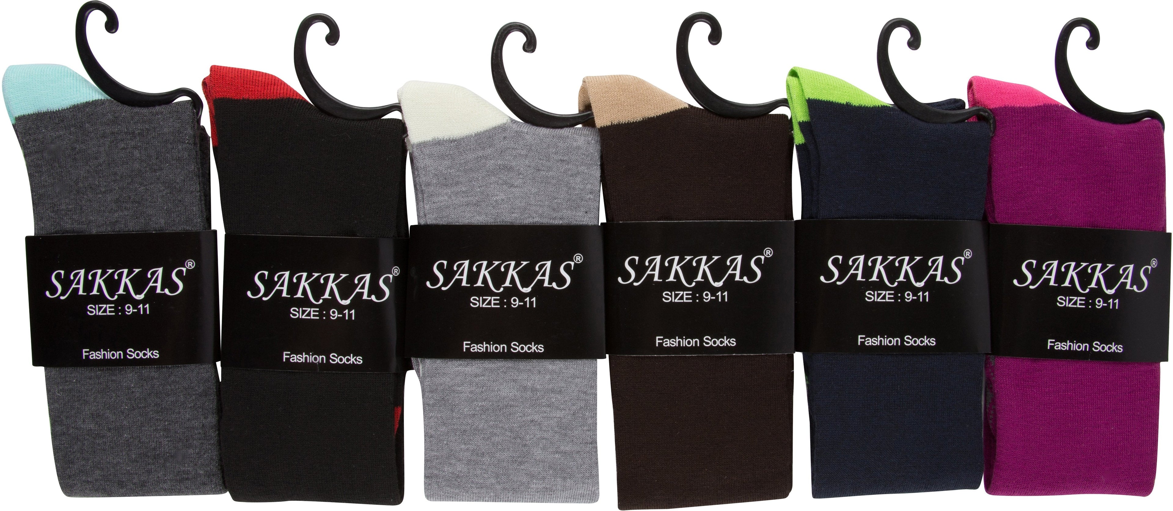 Sakkas Ladies Cute Colorful Design or Solid Knee High Socks Assorted 6-Pack