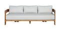 Paradiso Outdoor Solid Teak Wood Sofa - Light Gray Fabric