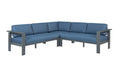 Sardinia Aluminum Frame Outdoor Sectional Sofa - Blue Cushions