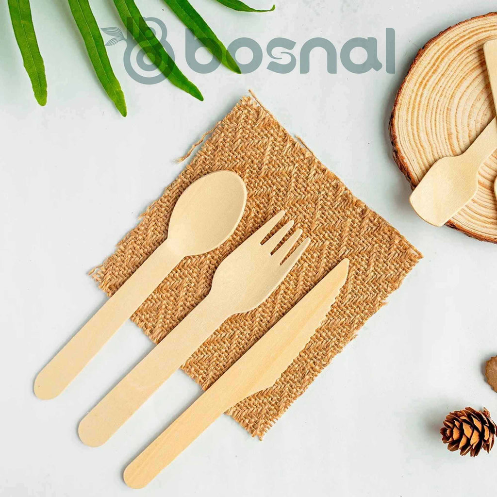 Bosnal – Sugarcane Bagasse Compostable 10 inch & 7 inch Round Plates with 16 Oz Bowls and Cutlery