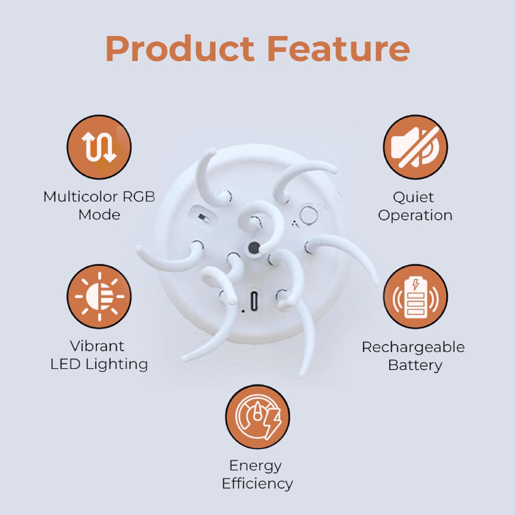 LED Jellyfish Lamp RGB Color Changing Mood Light with Voice Control