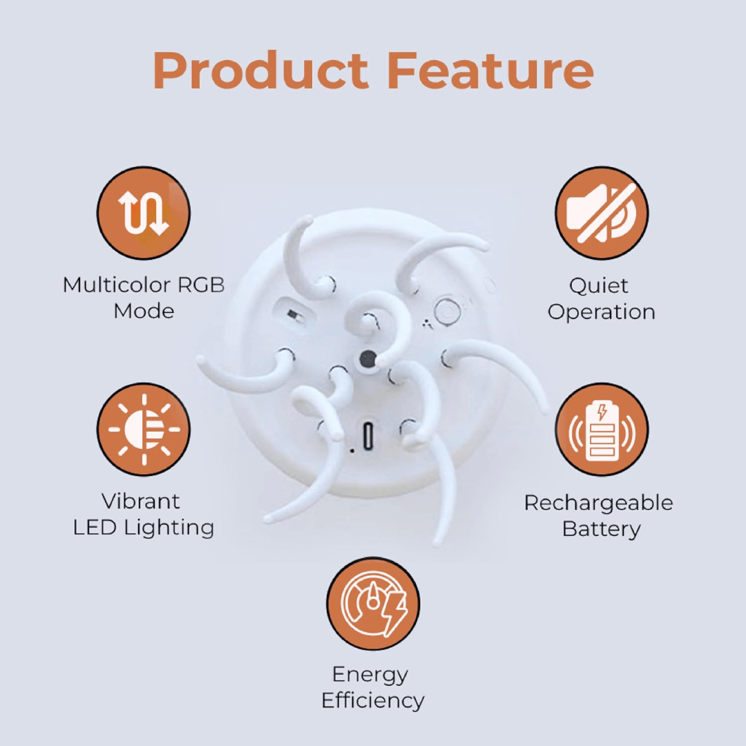 LED Jellyfish Lamp RGB Color Changing Mood Light with Voice Control