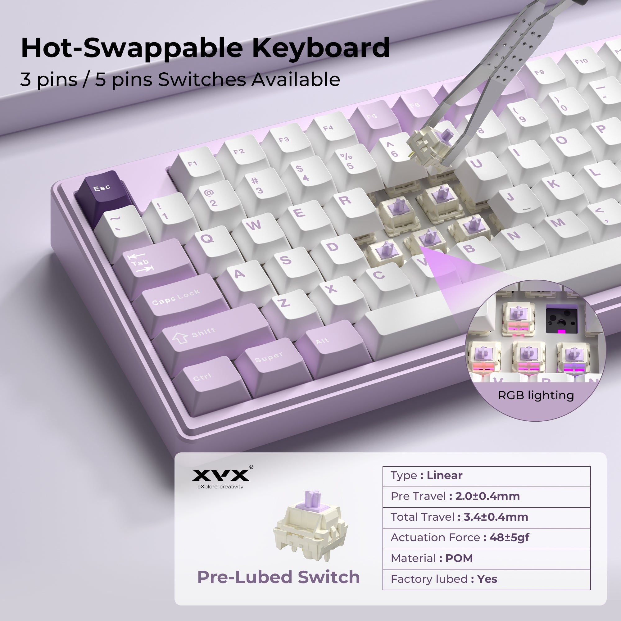 XVX K75 Pro 75% CNC Aluminum Wireless Mechanical Keyboard