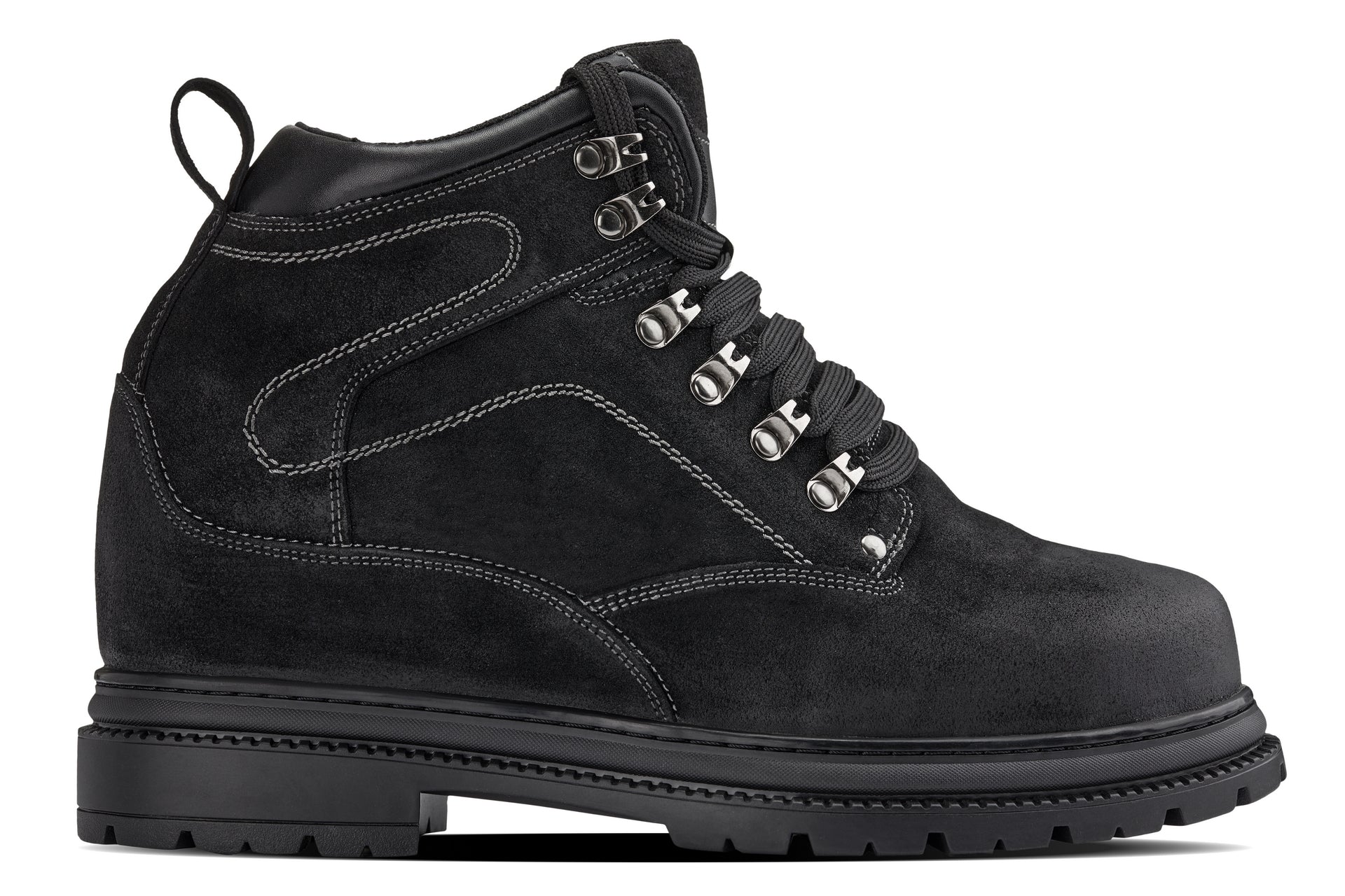 CALDEN 5.2" Taller Black Nubuck Height-Increasing Boots K881802