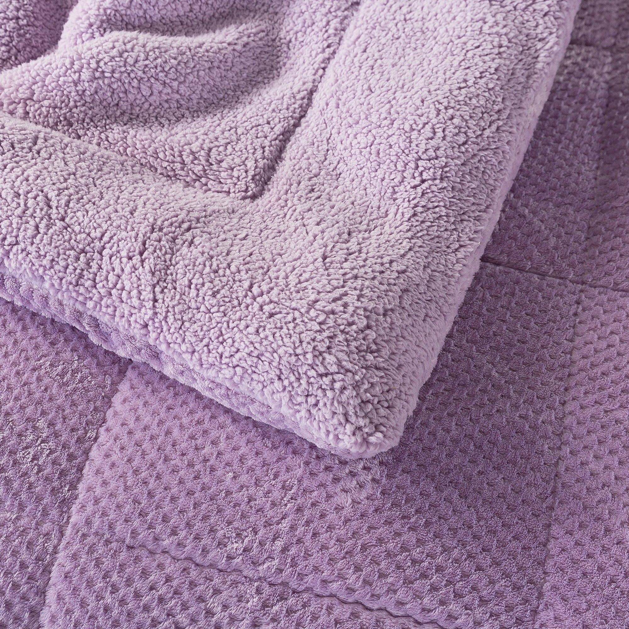 Kasentex Ultra Soft All Season Reversible Plush Sherpa Lined Comforter, Twin, Queen, King