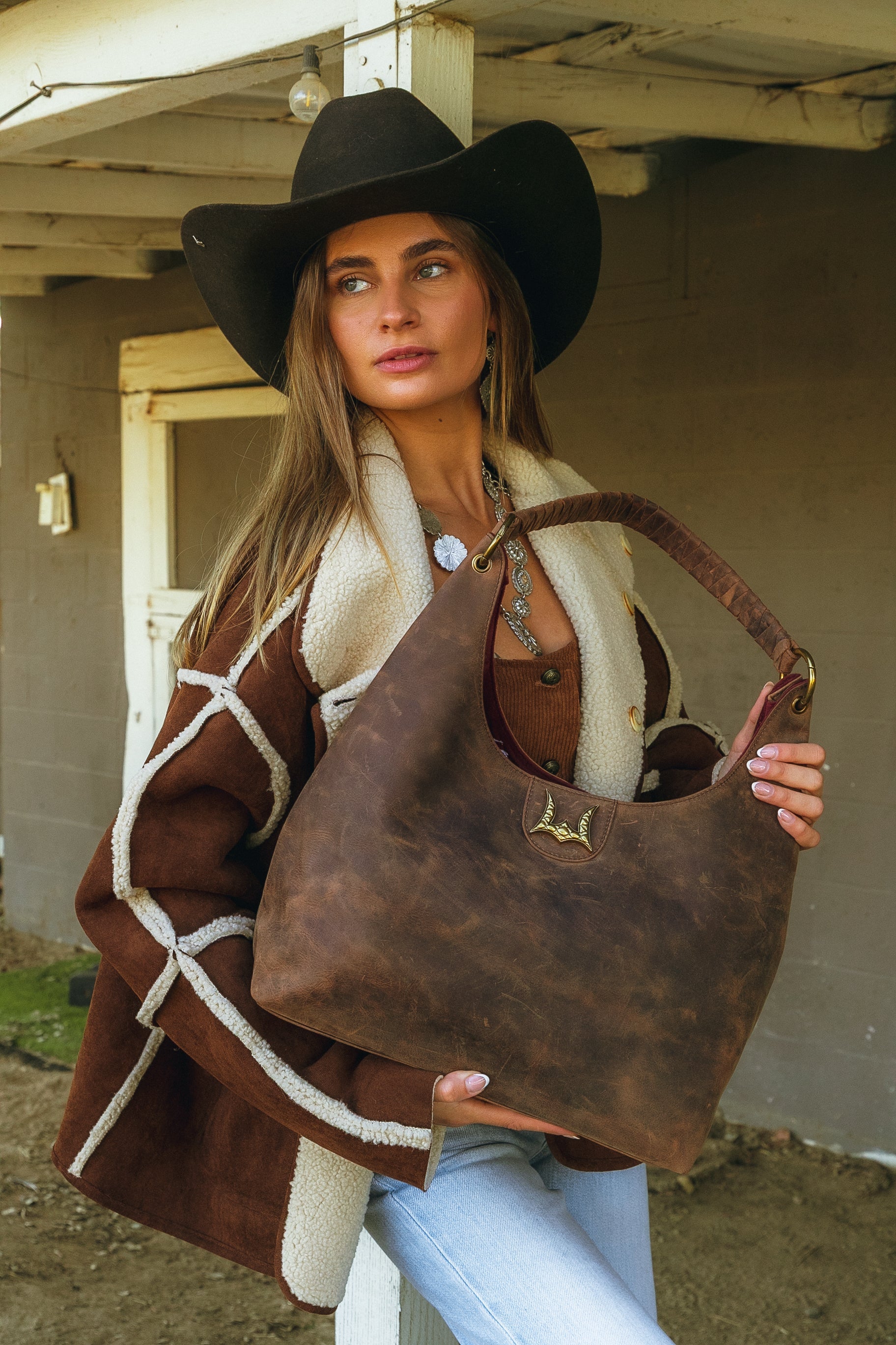 Lw Large Purse In Brunette Leather