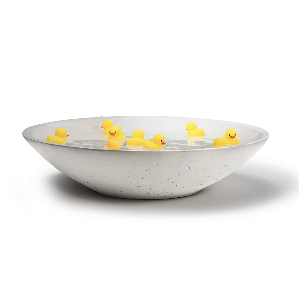 Concrete Infinity Bowl with Birch Presentation Crate: White