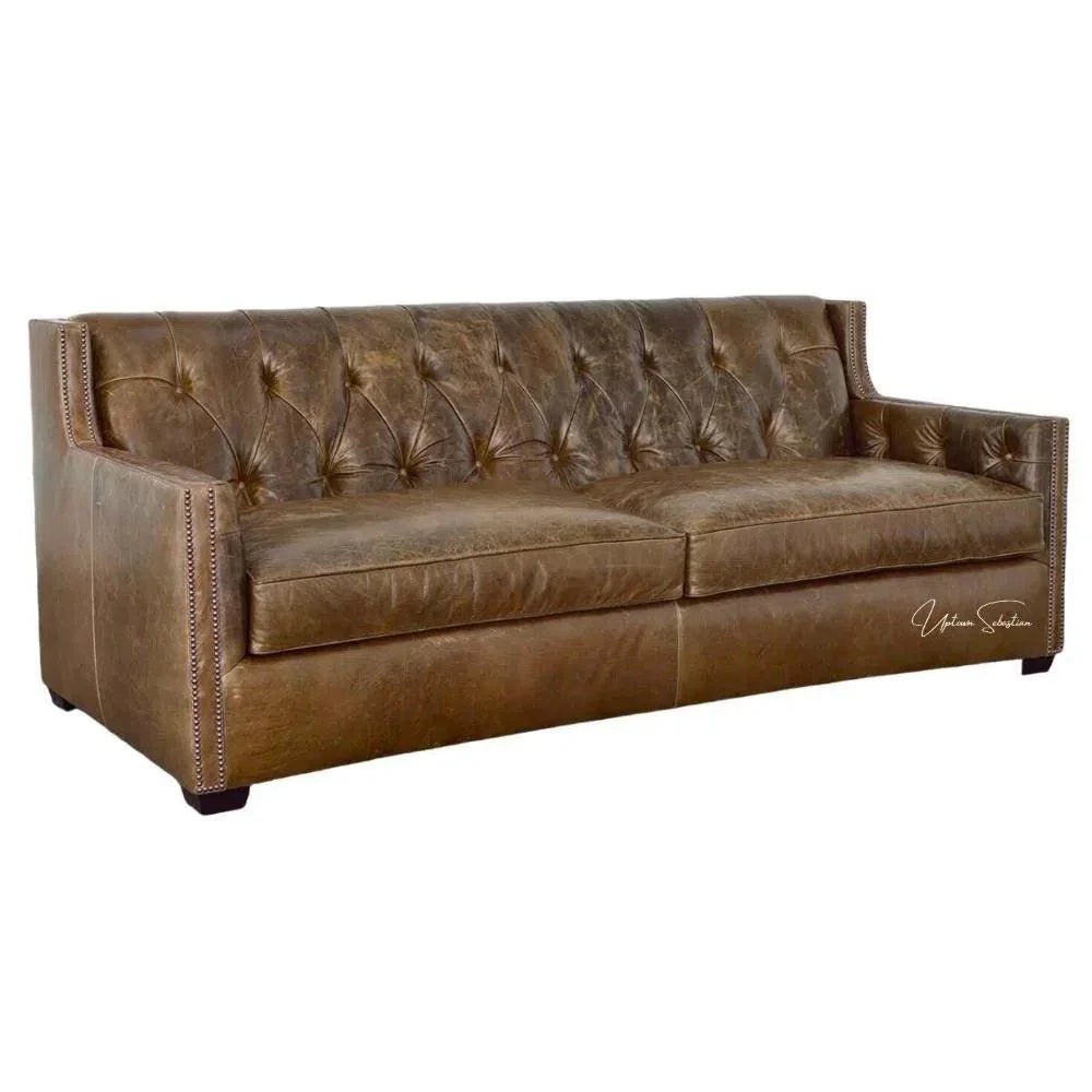 Leather Sofa - 90 Henry  Grain Leather Couch