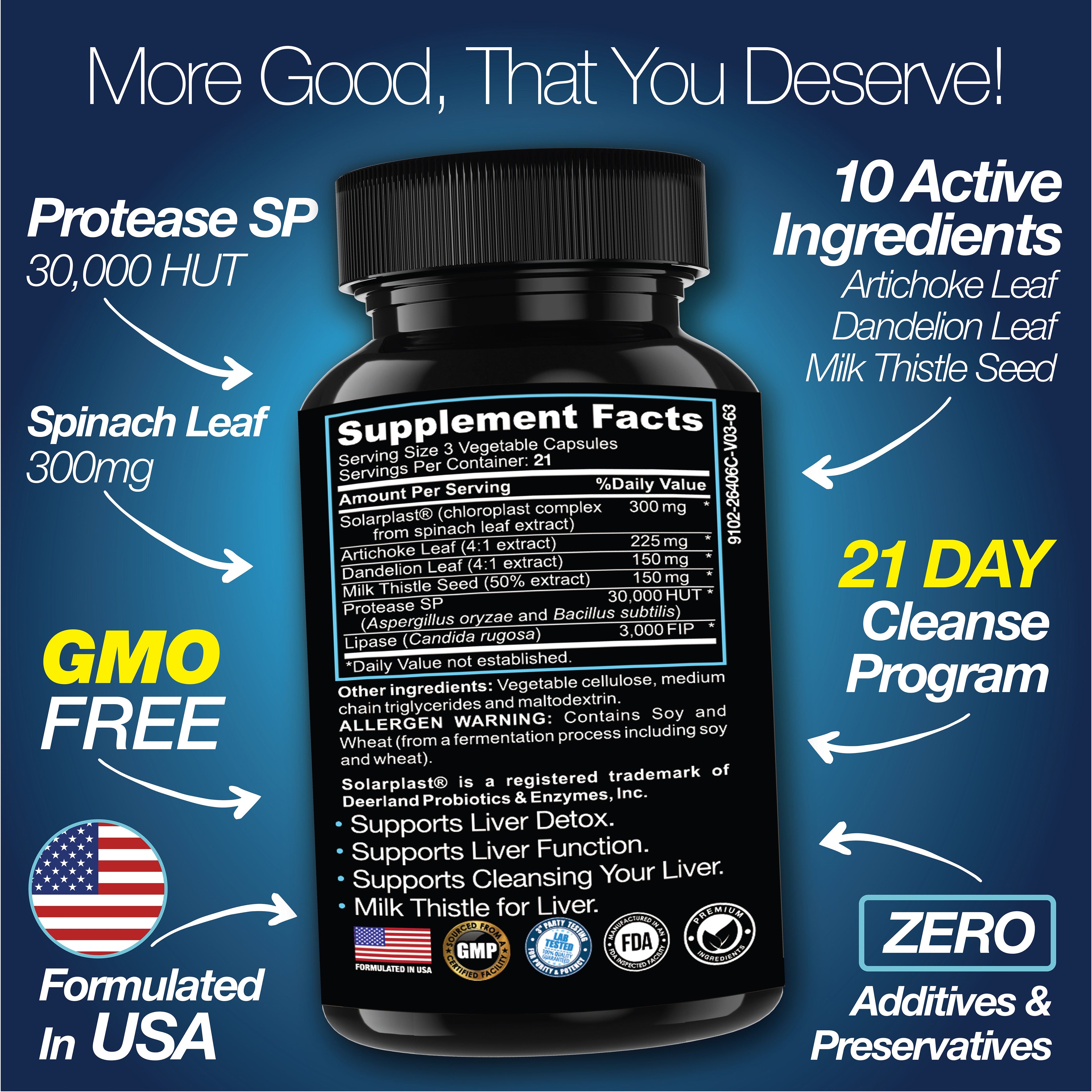 Liver Cleanse Detox & Repair - 21 Day Cleanse - Natural Liver Support Supplement with Milk Thistle