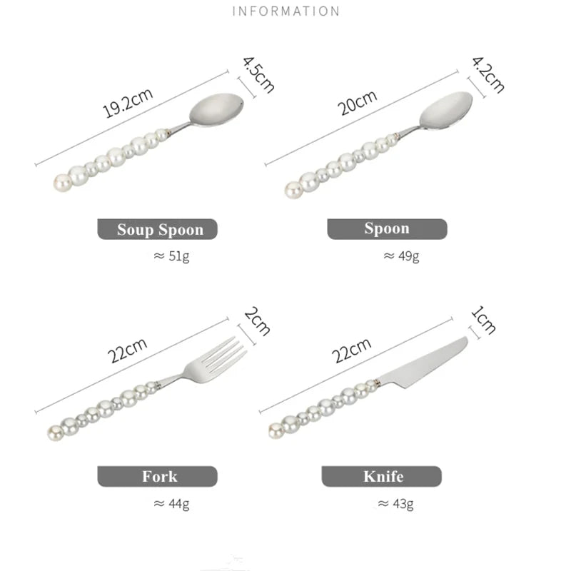 Luxury Natural Australian Pearls Cutlery Set | 3CARATS