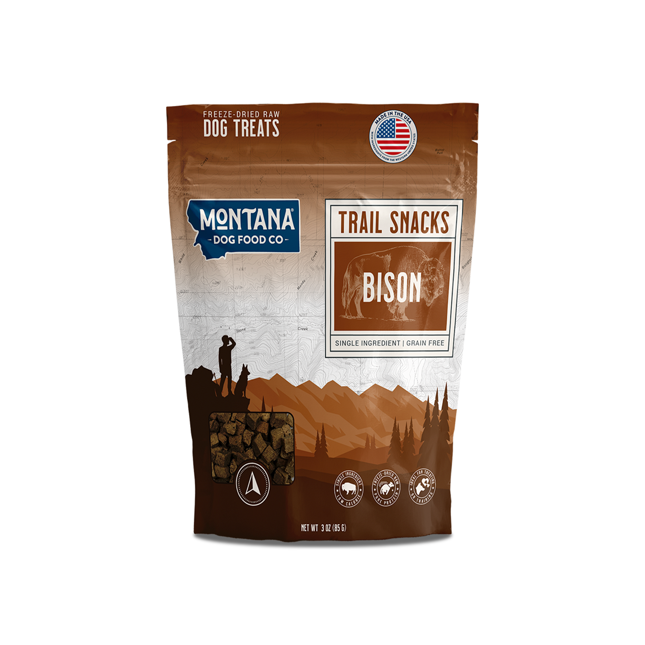 Bison Liver Freeze-Dried Raw Trail Snacks (Treats) for Dogs 3oz