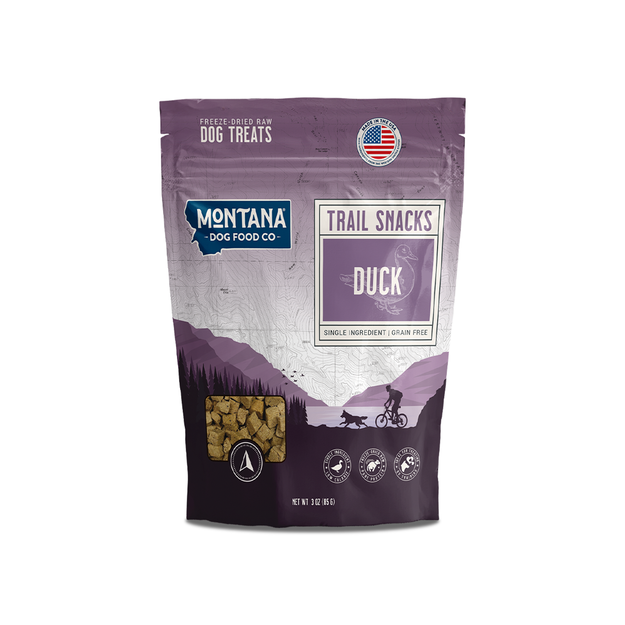 Duck Freeze-dried Raw Trail Snacks (Treats) for Dogs 3oz