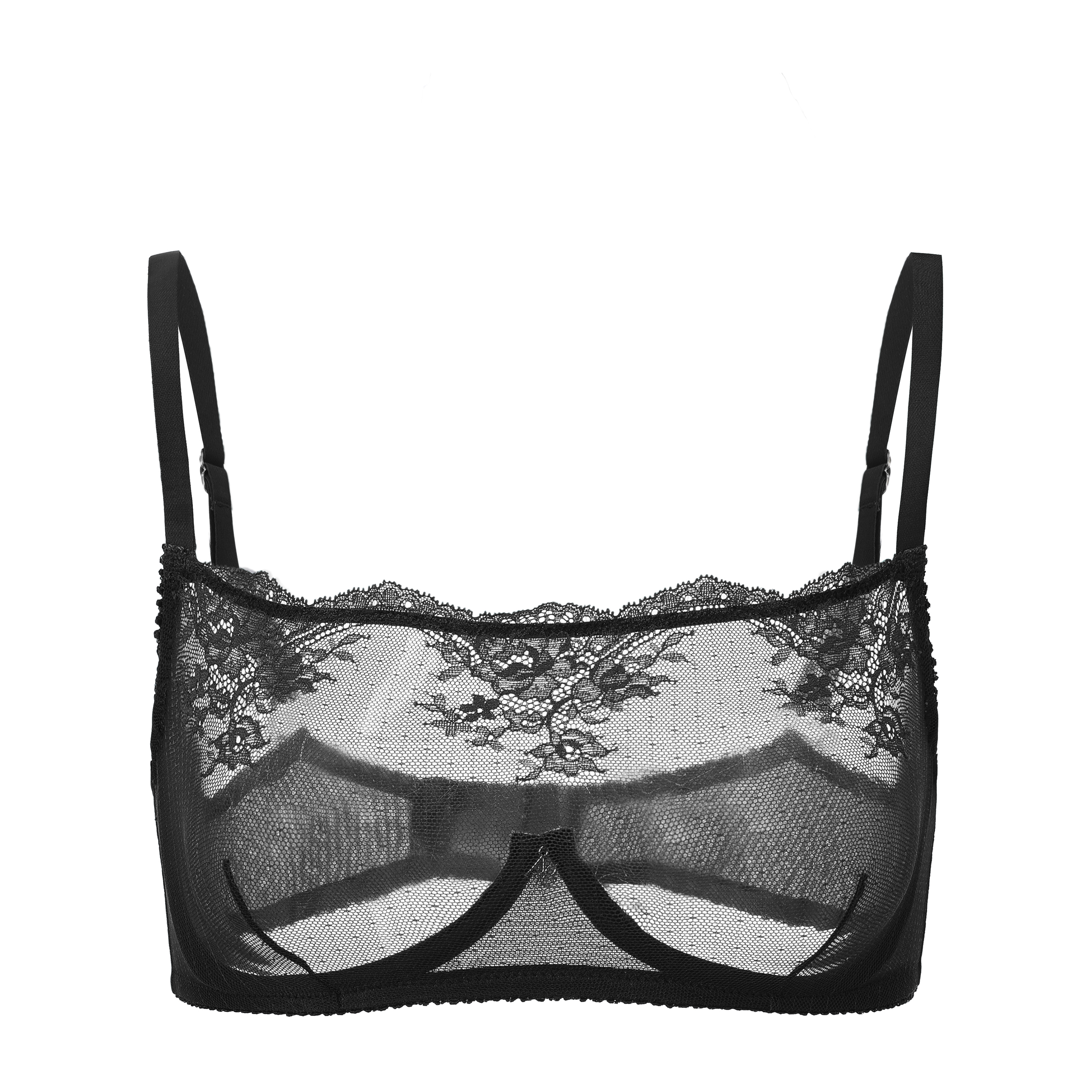 Kim High Neck Sheer Lace Underwire Bra