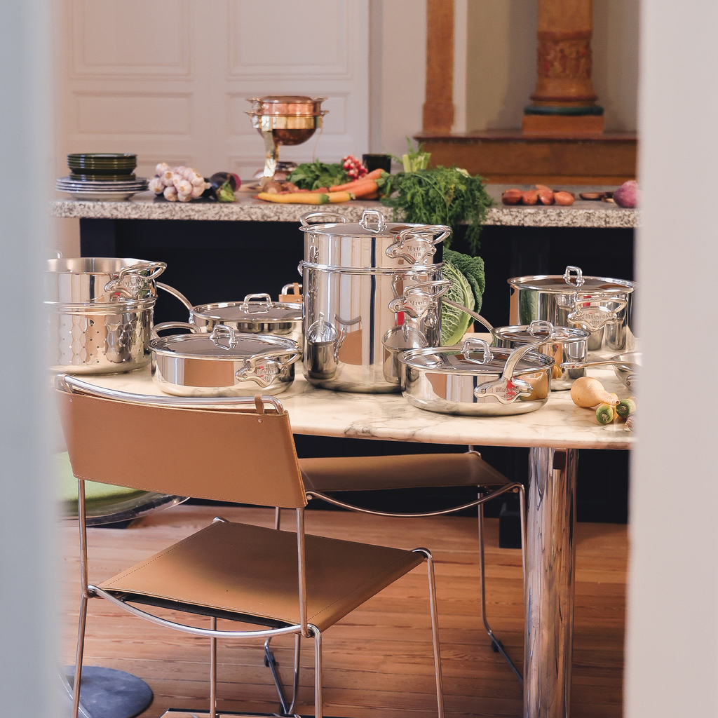 Mauviel 1830 M'URBAN 4 Saute Pan With Lid, Cast Stainless Steel Handle