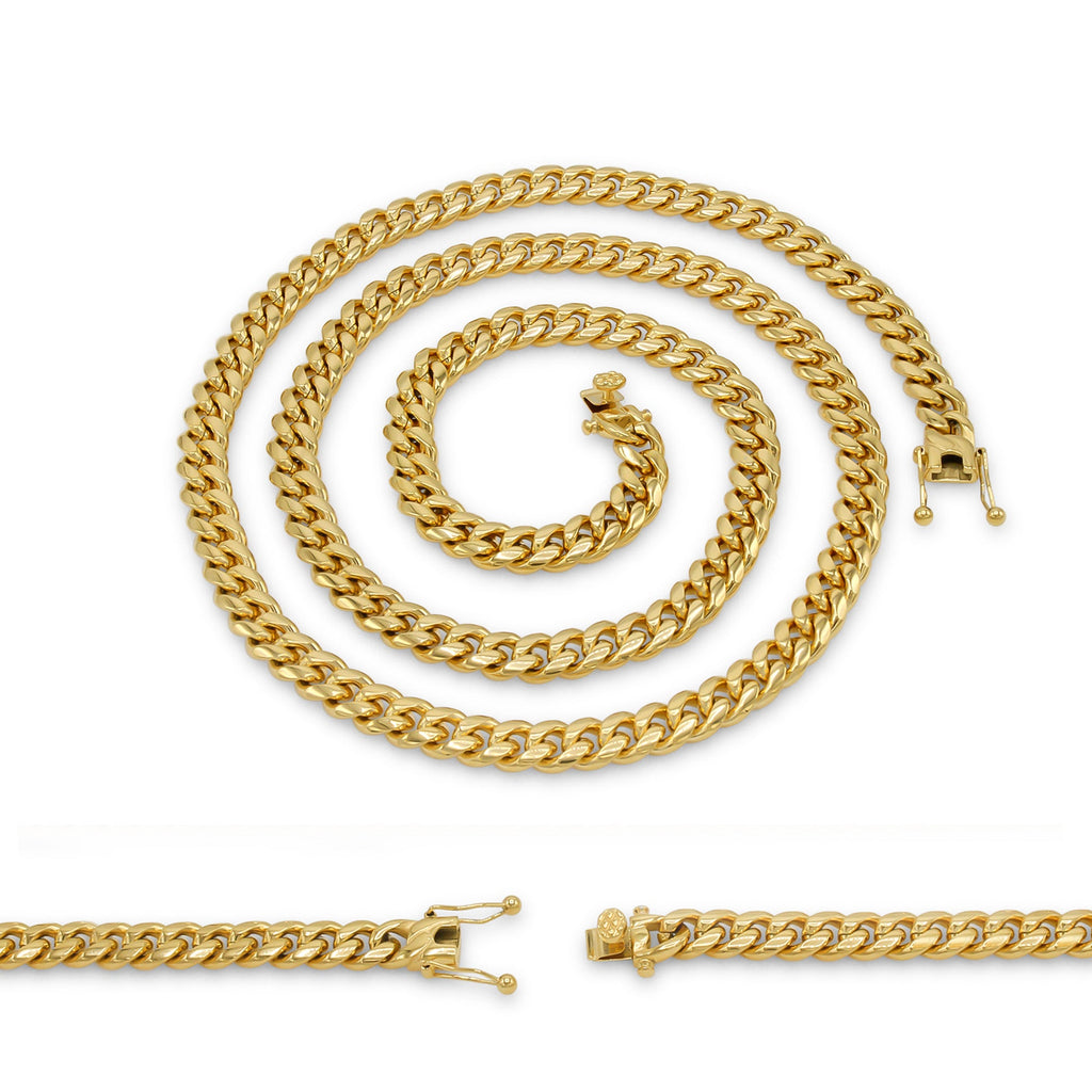 Cuban Link 14K Gold Plated Necklace 30" For Men