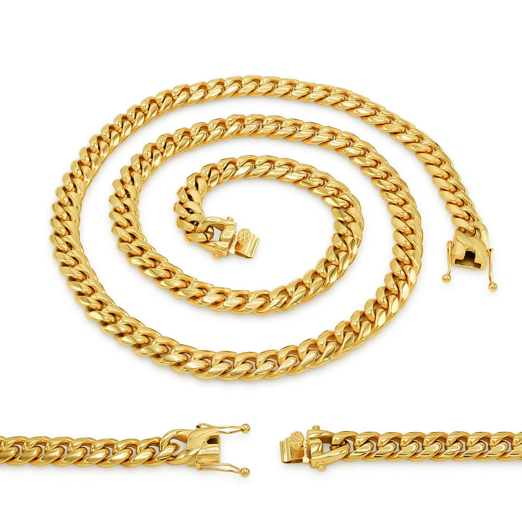 Cuban Link 14K Gold Plated Necklace 30" For Men
