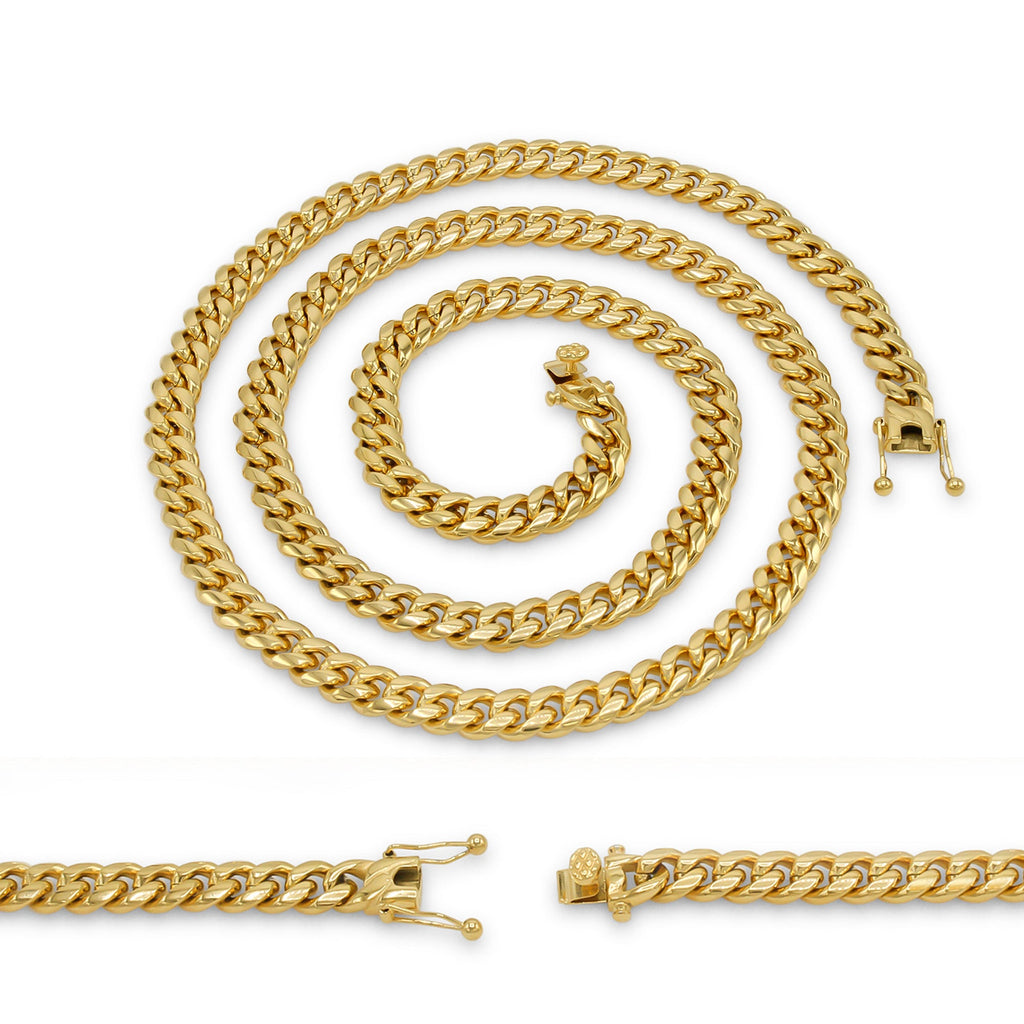 Cuban Link 14K Gold Plated Necklace 30" For Men
