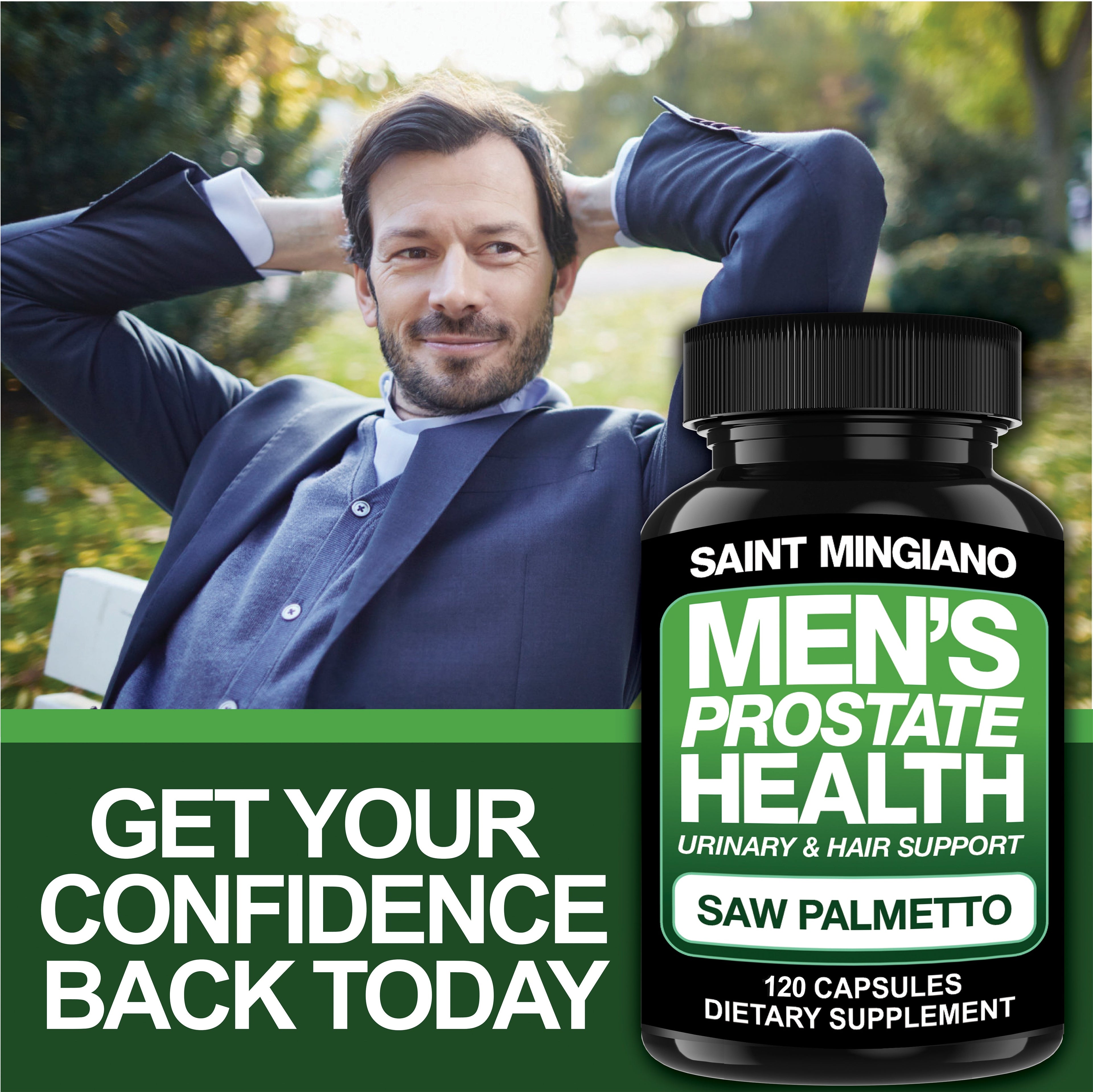 Men's Prostate Health - 120 Capsules of Advanced Prostate Supplements for Men with Saw Palmetto