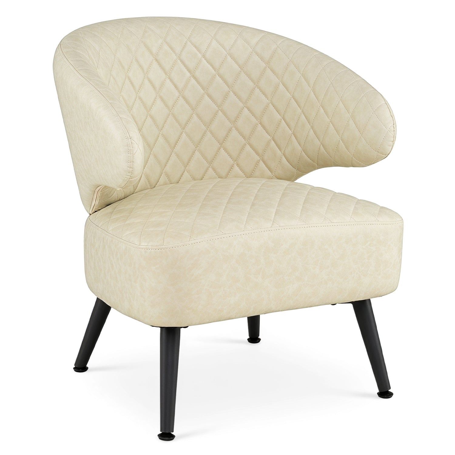 Mid Century Modern Accent Chair with Diamond Stitched Upholstery