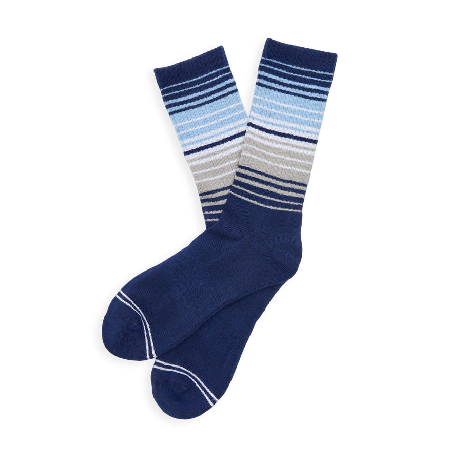 Navy Ombre Stripe Casual Crew