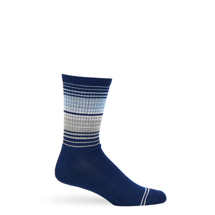 Navy Ombre Stripe Casual Crew