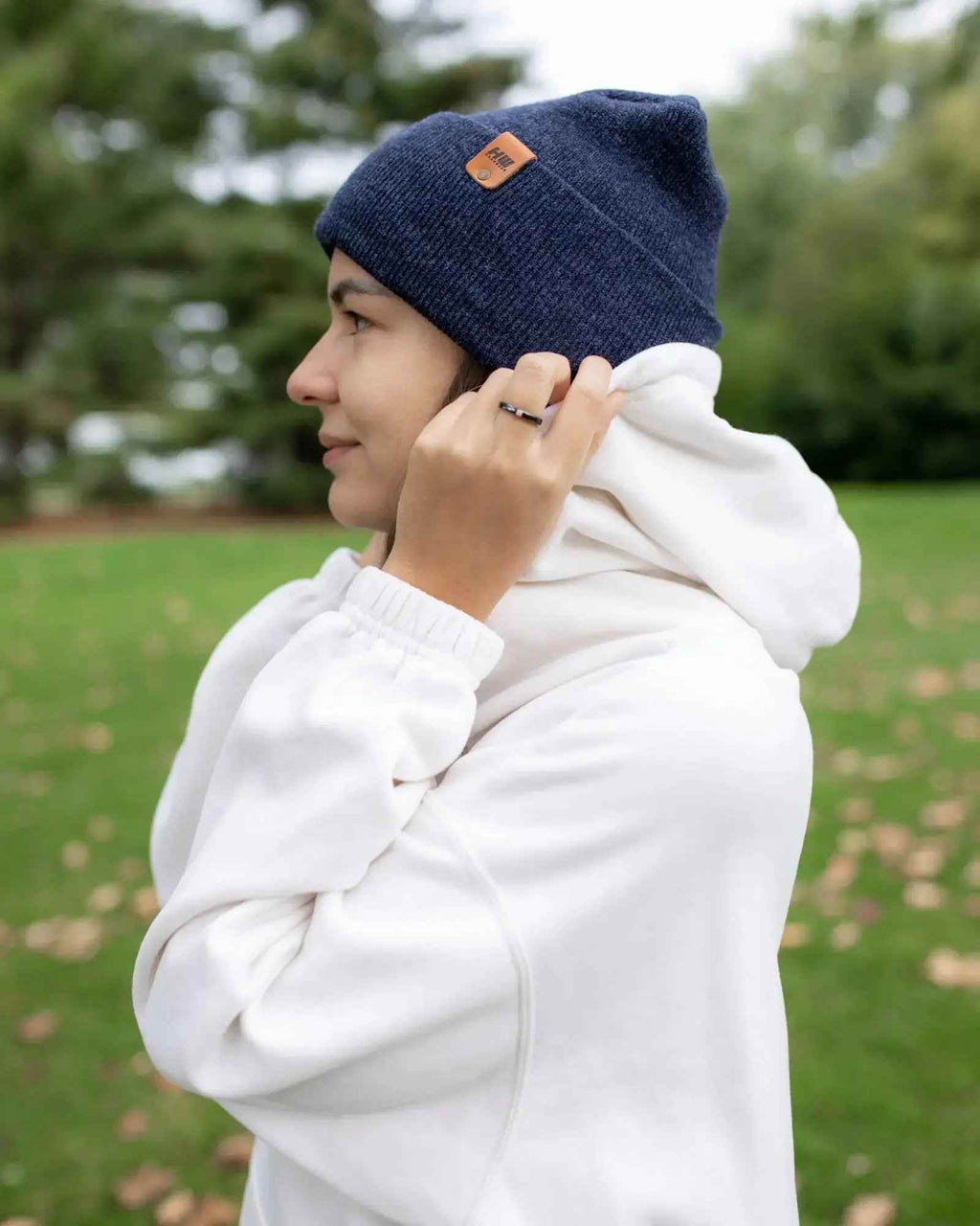 HAAKWEAR H-Stitch Cuffed Beanie - NEW Designed and Made in USA (Patented Design) - Denim Blue