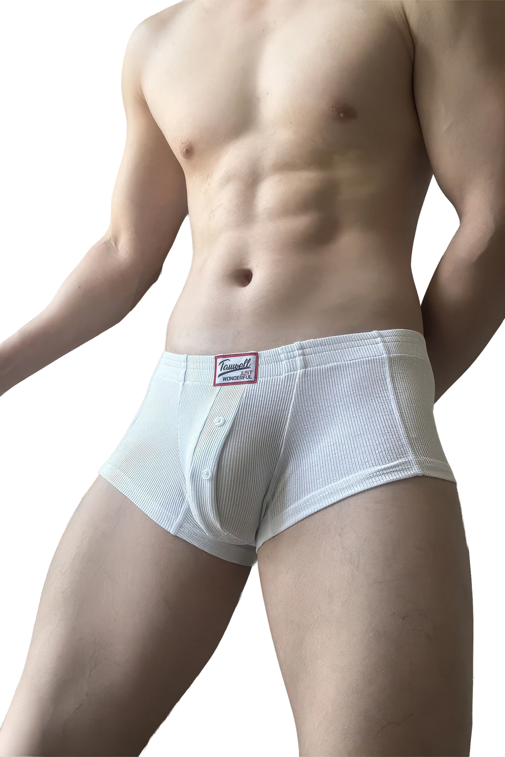 Men's Ribbed Boxer Briefs - Breathable  Solid Color Underwear Set