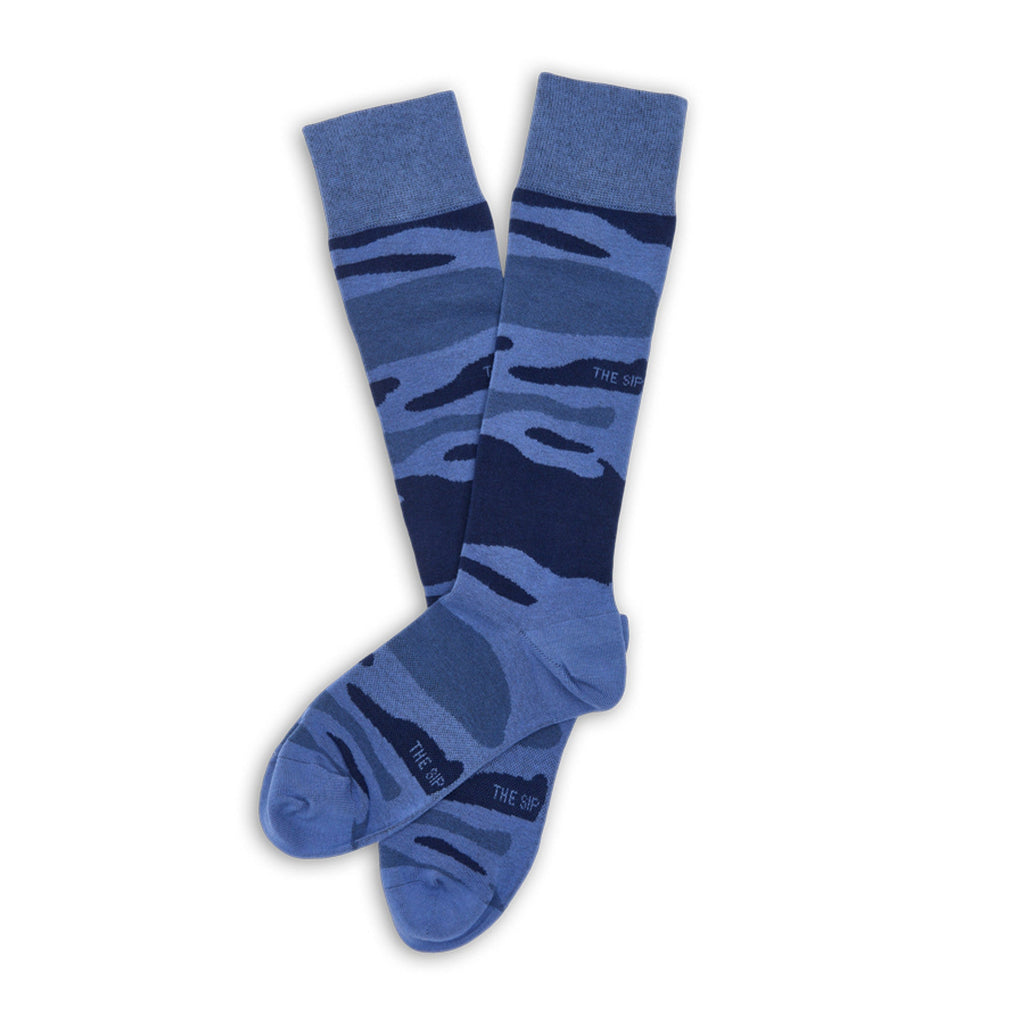 Navy Sip Camo Dress Socks