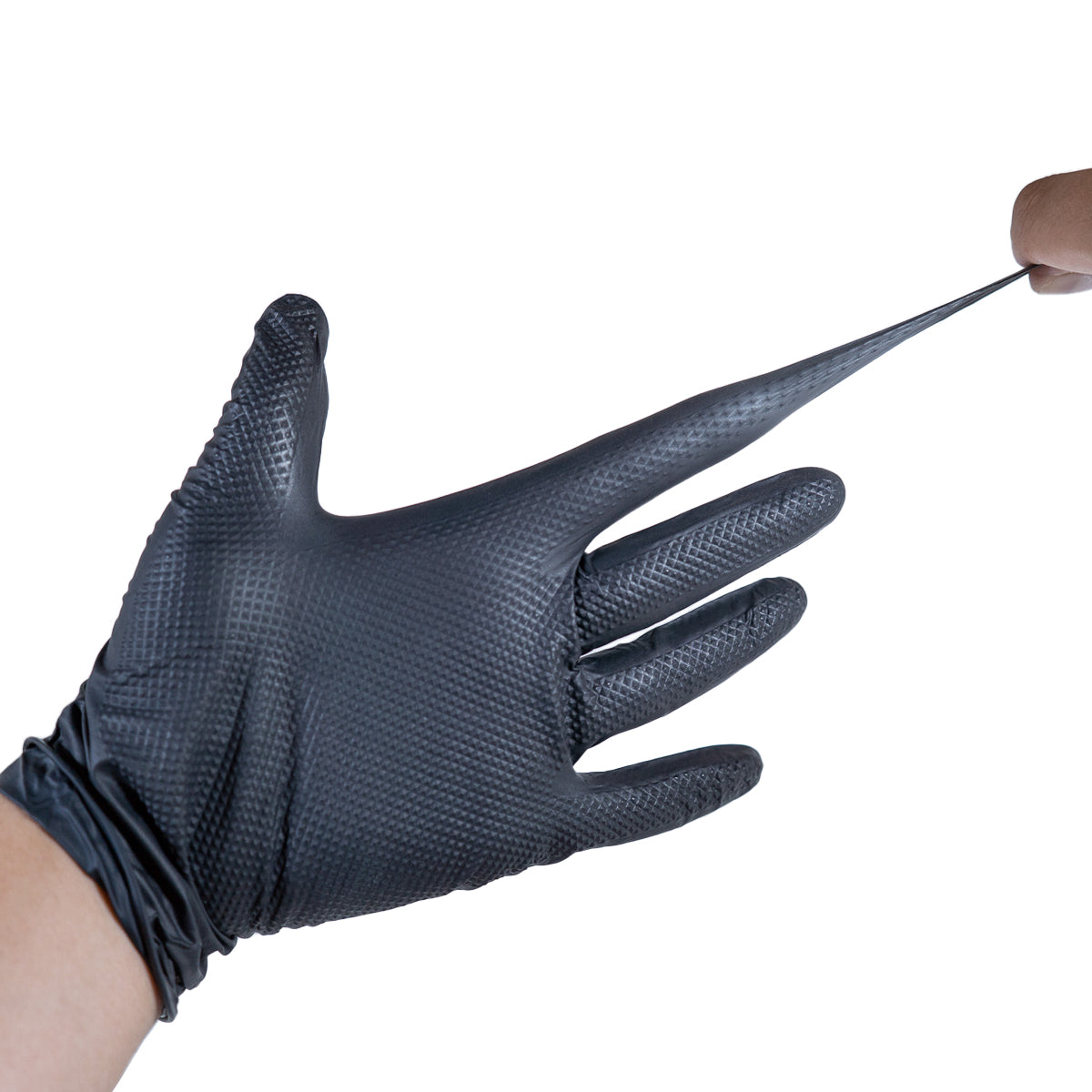 GermBlast Black Nitrile Disposable Gloves, 8 Mil Extra Thick, Diamond Texture, Powder Free, Latex Free, 100 Count
