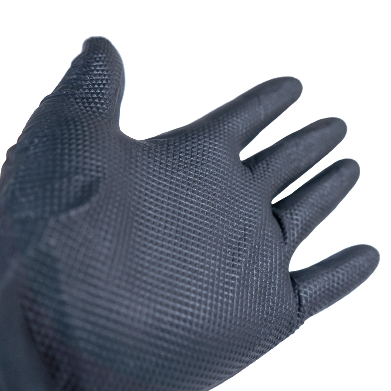 GermBlast Black Nitrile Disposable Gloves, 8 Mil Extra Thick, Diamond Texture, Powder Free, Latex Free, 100 Count