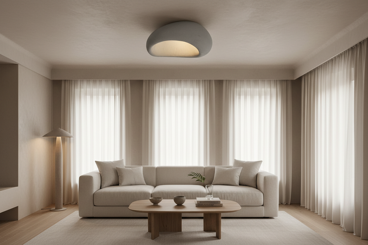 Wabi Sabi Minimalist Ceiling Light Modern Metal Flush Mount Lamp