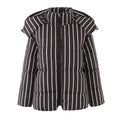 Fashion City Autumn Casual Striped Hoodie Coats