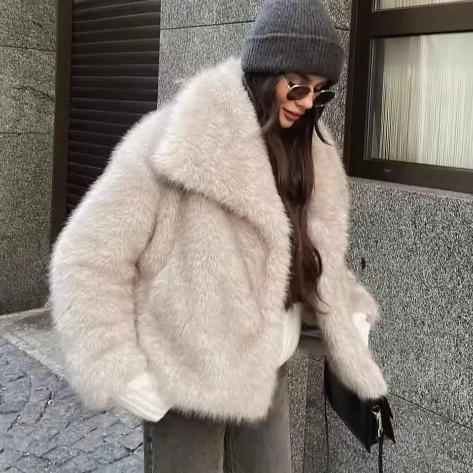 Women's Thick Lamb Wool Thickened Winter Furry Coats