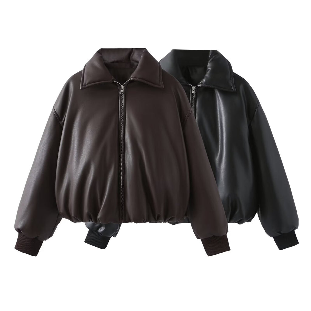 Women's Retro Crew Neck Shackle Lamb Wool Coats
