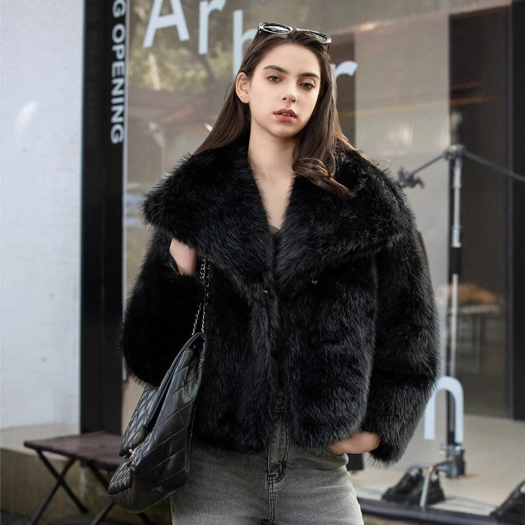 Women's Thick Lamb Wool Thickened Winter Furry Coats