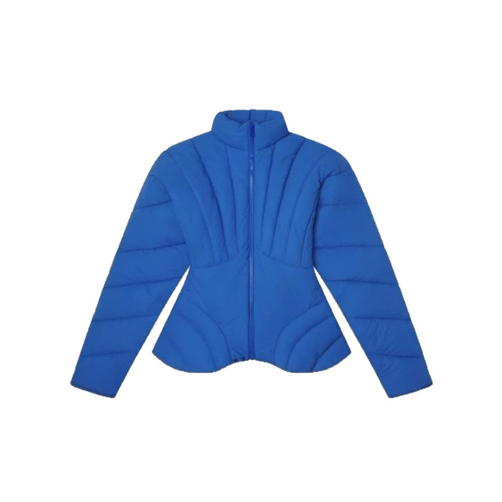 Women's Waist Winter Stand Collar Warm Zipper Coats