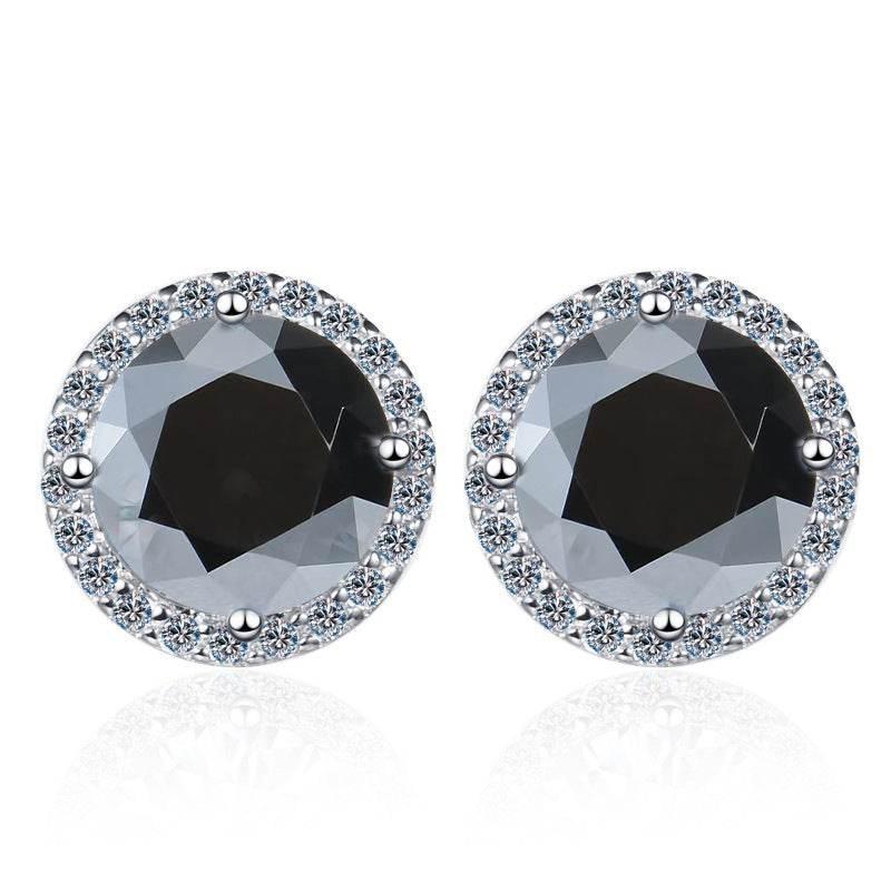 S925 Multicolor Moissanite Halo Stud Earrings, Sterling Silver 10 Color Round-Cut Certificated Moissanite Jewelry for Men & Women, Simple & Stylish Gift for Wedding, Birthday, Anniversary