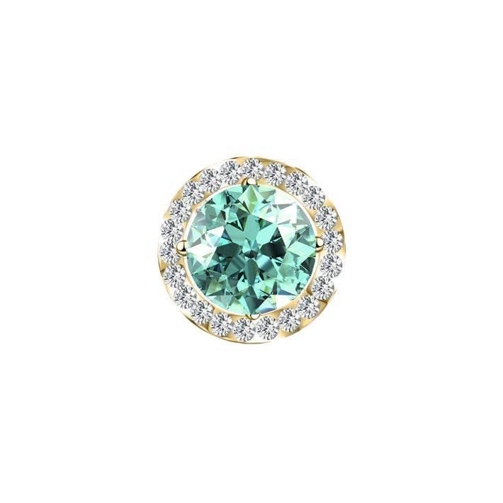 S925 Multicolor Moissanite Round Halo Stud Earrings with Threaded Needle, 8 Color Options, 0.1-3ct D-Grade VVS, Sterling Silver Jewelry for Men Women