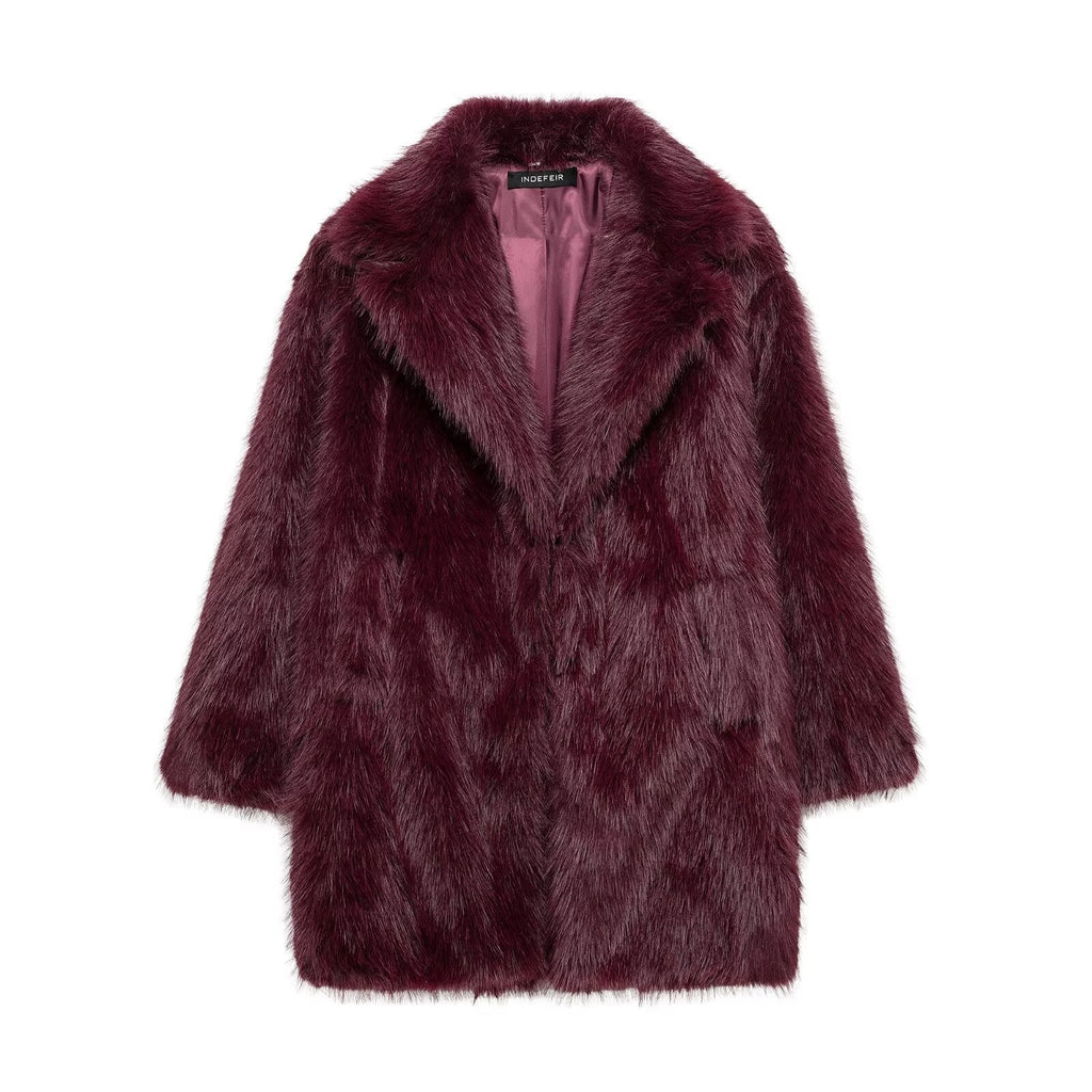Women's Elegant Long Artificial Fur Furry Coats