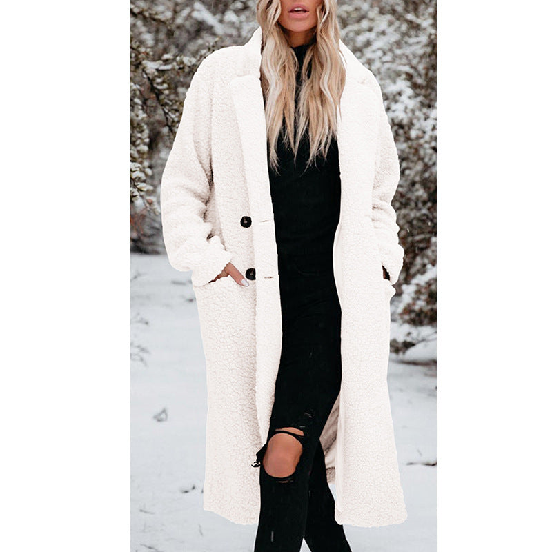 Women's Fashion Wear Long Sleeve Lapel Warm Coats