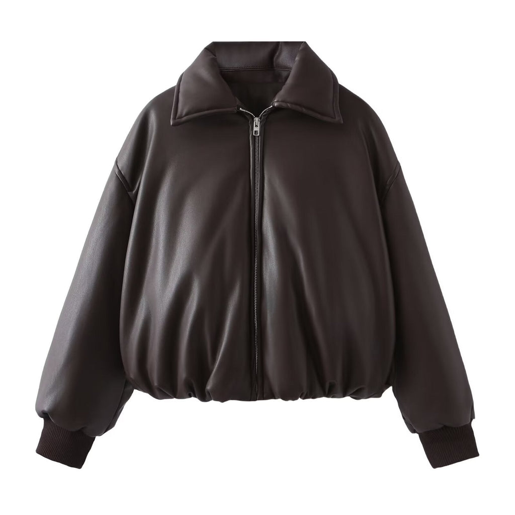 Women's Retro Crew Neck Shackle Lamb Wool Coats