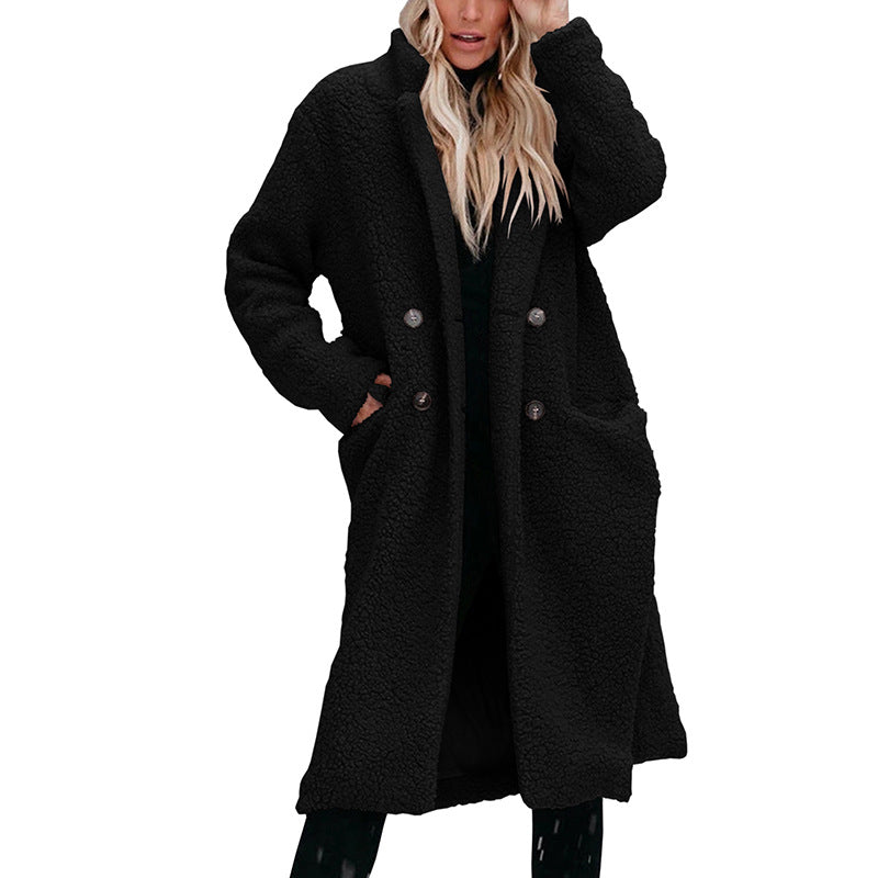 Women's Fashion Wear Long Sleeve Lapel Warm Coats