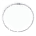 VVS1 Moissanite S925 & 14K Tennis Chain Iced Out Necklace and Bracelet, 6–26 Inch, 2–6.5mm Round Cut D-Grade Certified Moissanite, Sterling Silver White Gold Plated, Hypoallergenic Hip Hop Jewelry