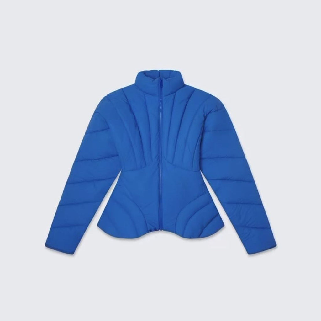 Women's Waist Winter Stand Collar Warm Zipper Coats