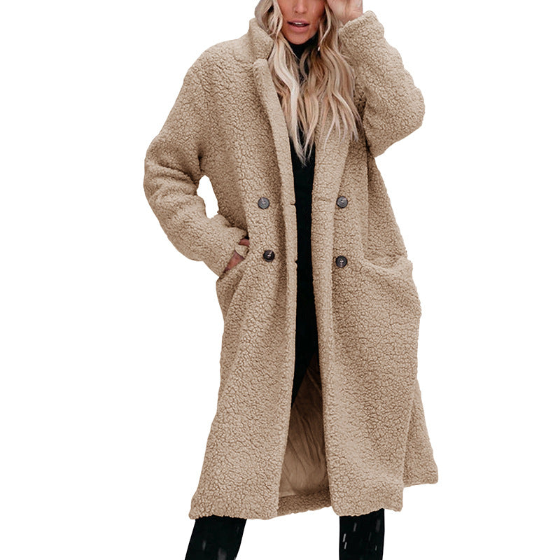 Women's Fashion Wear Long Sleeve Lapel Warm Coats